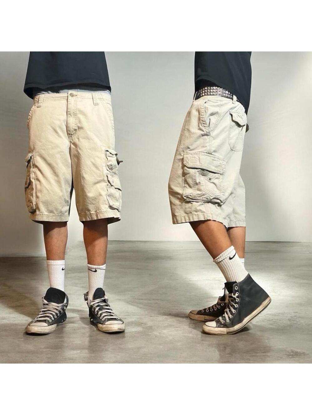 Y2K vintage Lee dungarees baggy tan/brown cargos